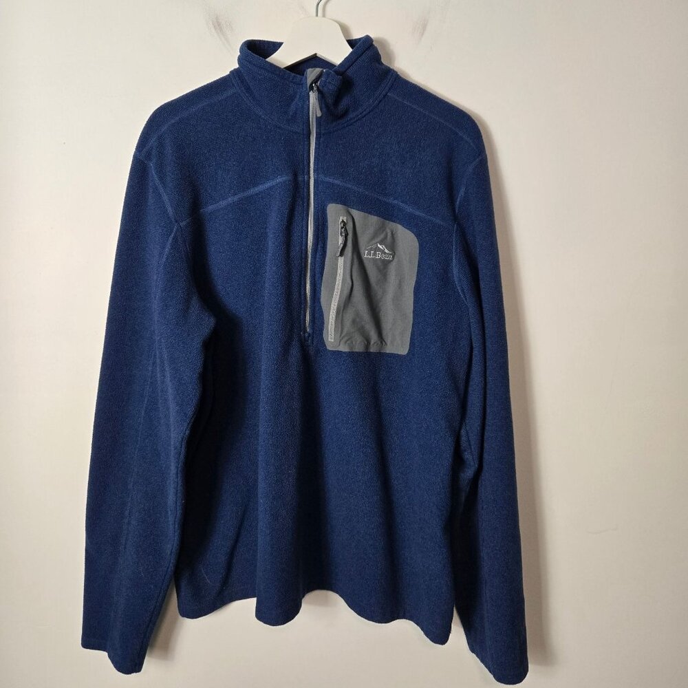 L.L. Bean Men's Size XL North Ridge Fleece 1/4 Zip Blue Pullover Sweatshirt